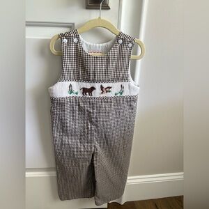 NOLA Smocked Brown Lab Hunting Jumpsuit